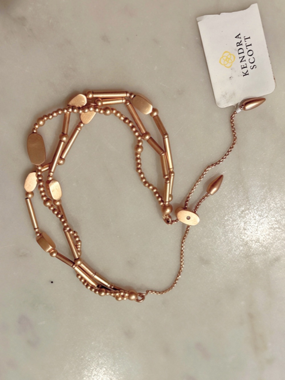 Kendra Scott Rose Gold Layered Bead and Tube Bracelet
